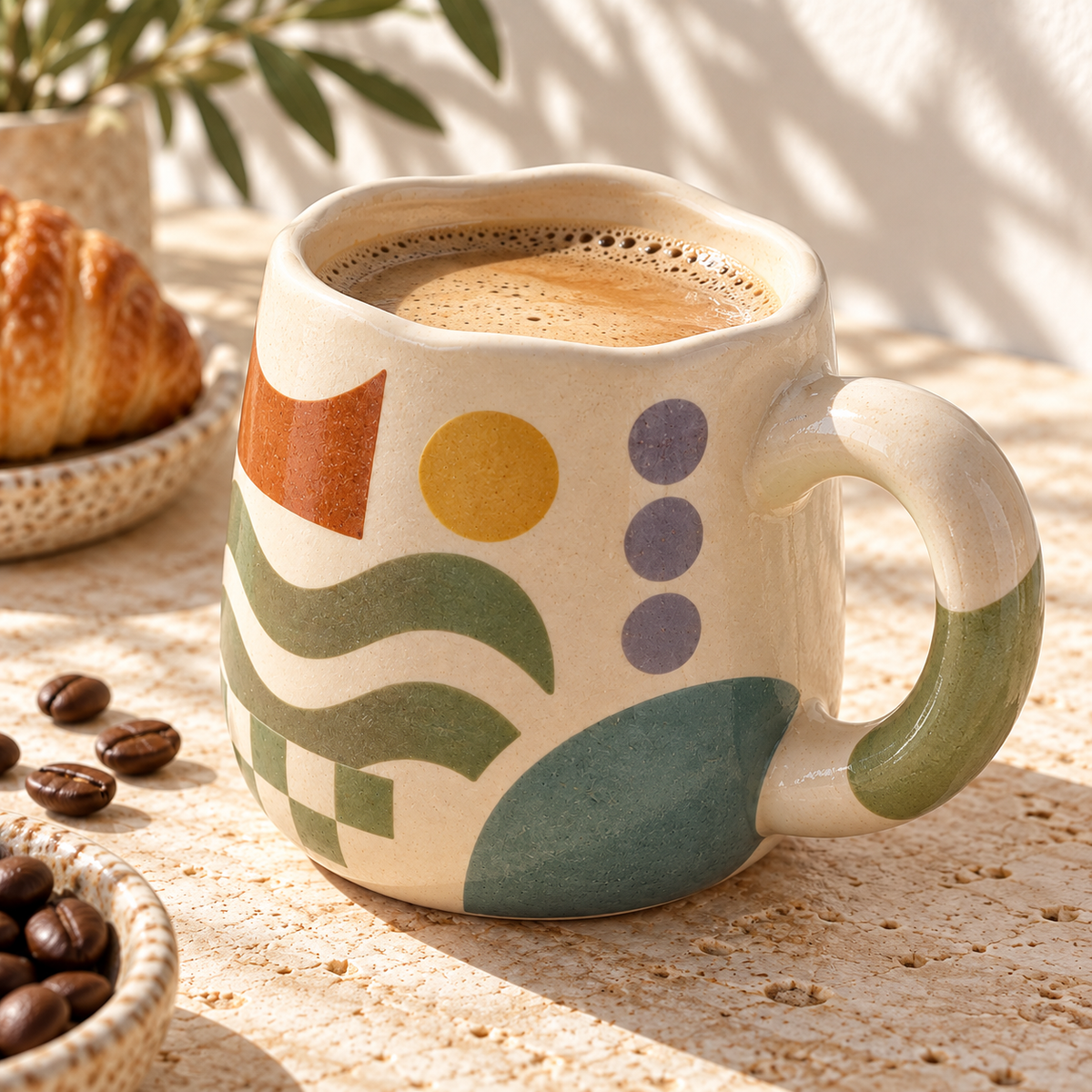 Heavital® Earthen Geo Vintage Geometric Coffee Mug