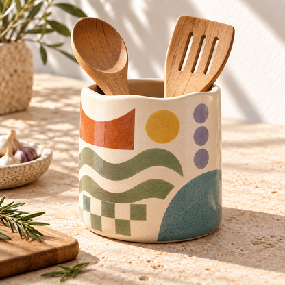 Heavital® Earthen Geo Kitchen Utensil Holder