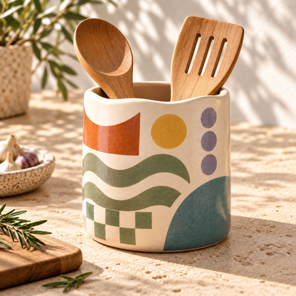 Heavital® Earthen Geo Kitchen Utensil Holder